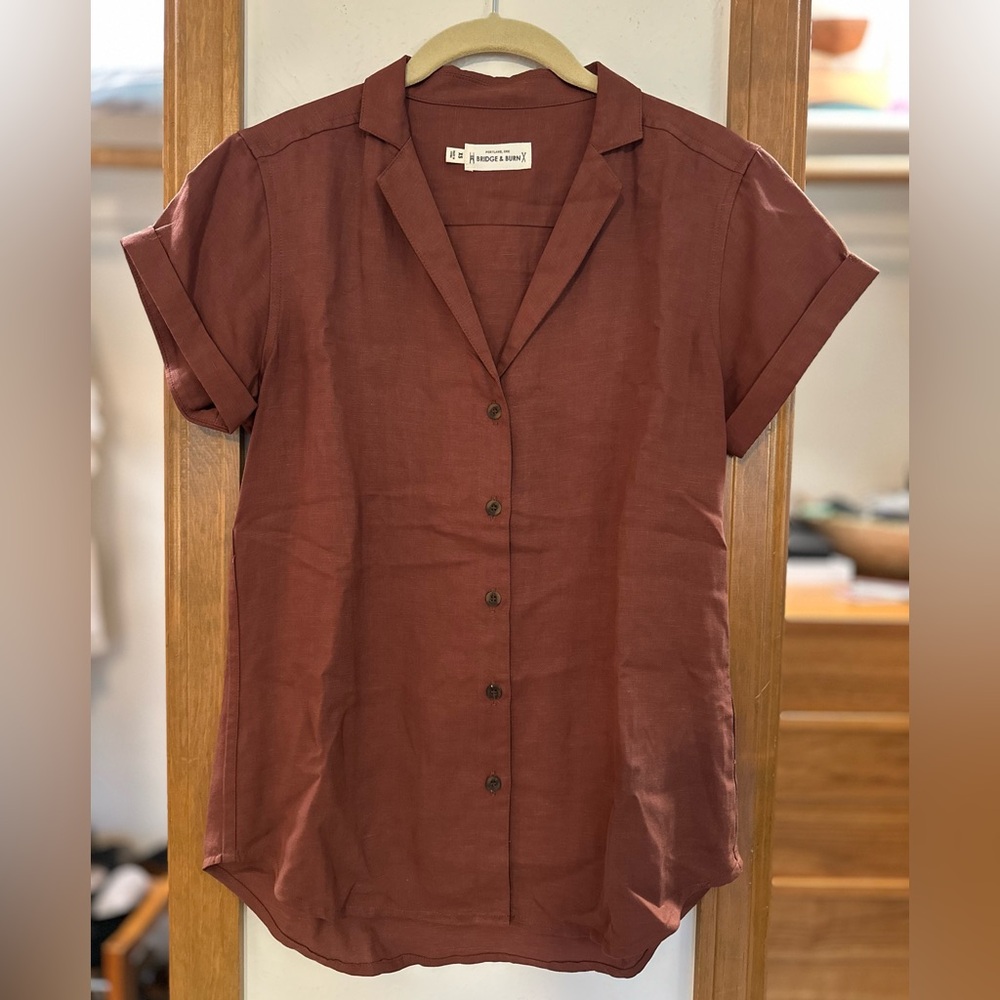 NWOT | Bridge & Burn Women's Innes Button Down Shirt | Copper